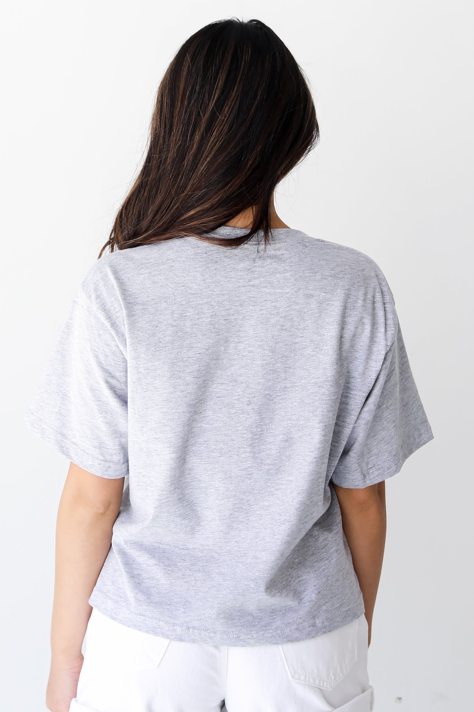 Heather Grey Atlanta Baseball Cropped Tee