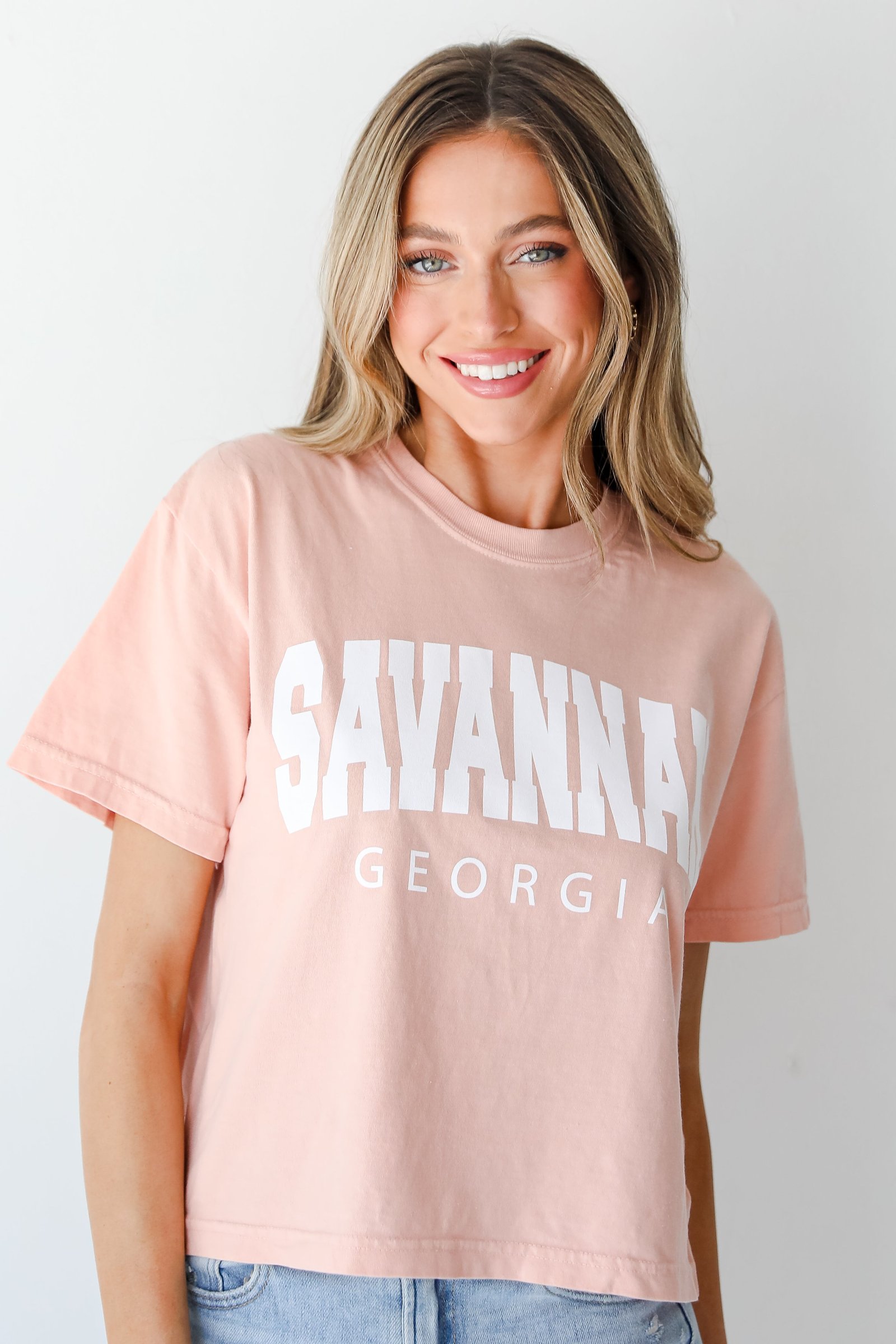 Peach Savannah Georgia Cropped Tee